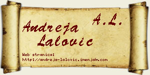 Andreja Lalović vizit kartica